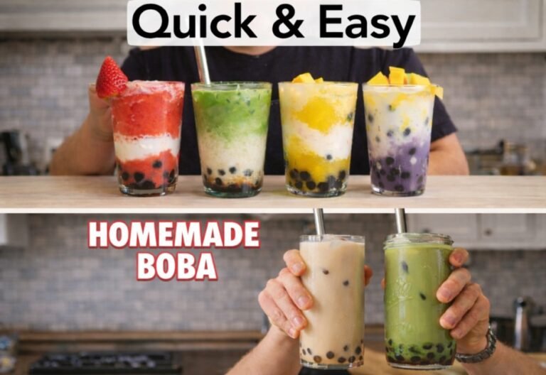 bubble tea with mangoes